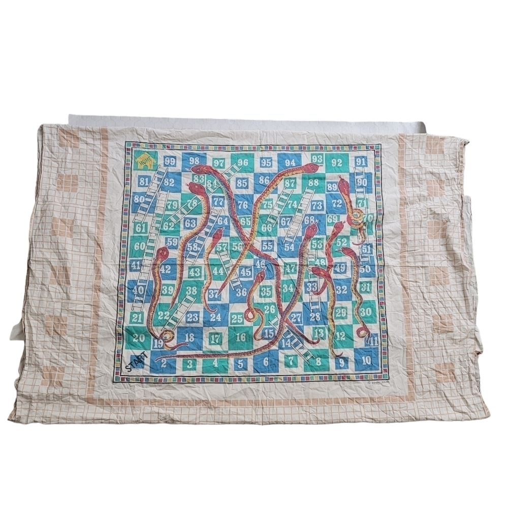 VTG‎ The Bombay Dyeing Co. Snakes & Ladders Twin Flat Bed Sheet